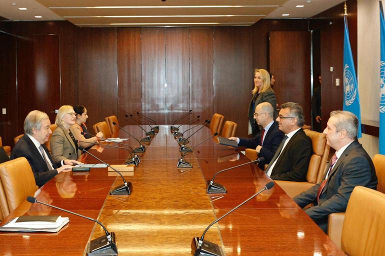 KKTC Cumhurbaşkanı Erhürman, New Yorkta BM Genel Sekreteri Guterres ile görüştü