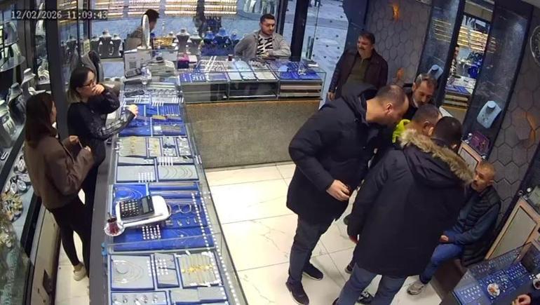 Sahte altın zinciri bozdurmak istedi o anlar kameralara yansıdı