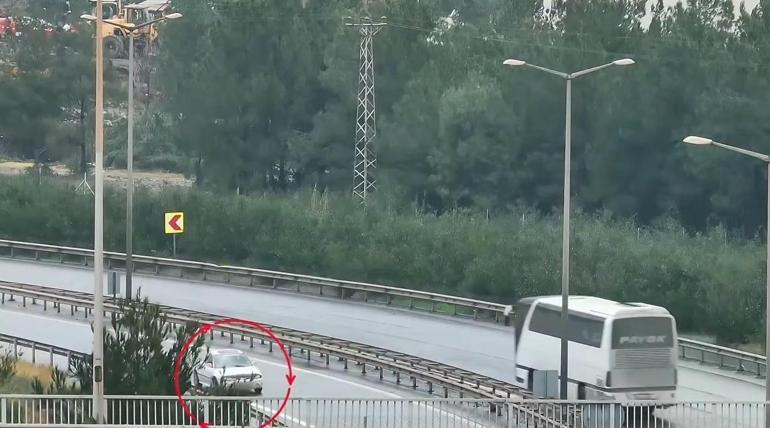 Otoyolda uygulama yapan polisleri görünce otomobili ile geri manevra yapıp, kaçtı