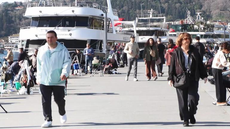 İstanbul’da güzel havayı fırsat bilenler Bebek Sahiline akın etti