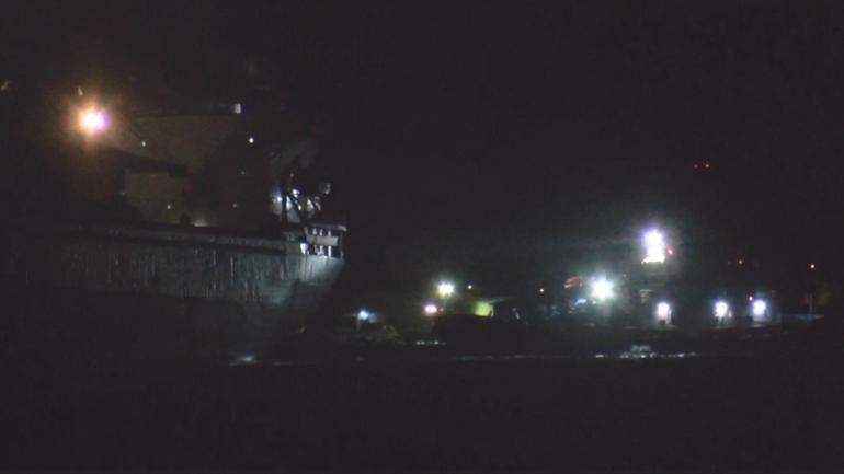 Sarıyer’de kurtarılan kargo gemisi, bu kez fırtınada sürüklendi