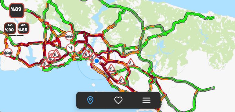 İstanbulda trafik yoğunluğu yüzde 89a ulaştı