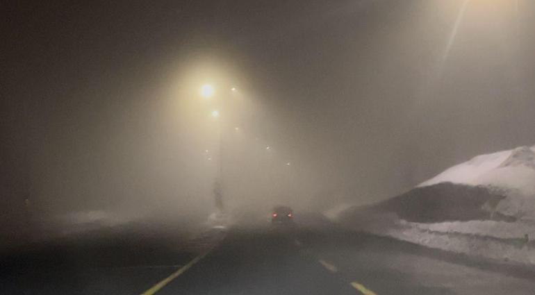 Develi-Erciyes yolunda sis sürücülere zor anlar yaşattı