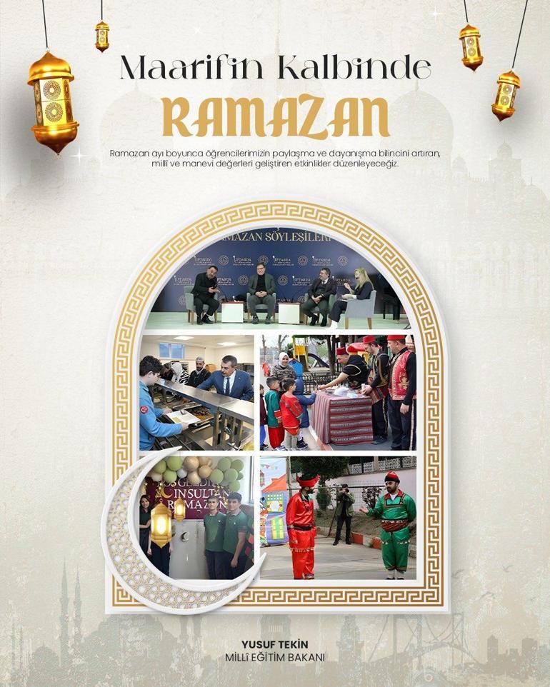Bakan Tekin: Ramazan ayında okullarda Maarifin Kalbinde Ramazan temalı etkinlikler düzenlenecek