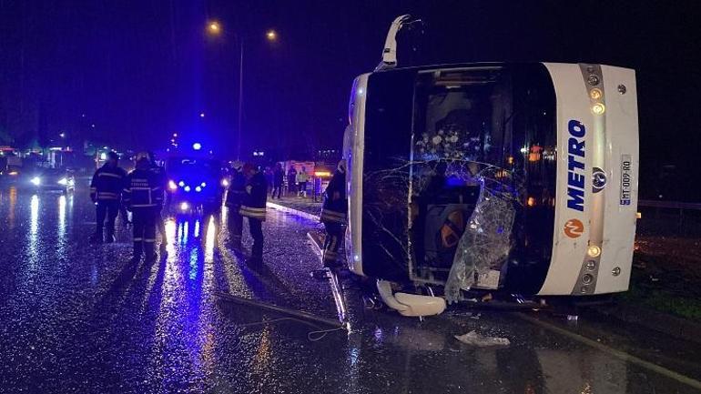 Samsun’da yolcu otobüsü devrildi: 6 yaralı