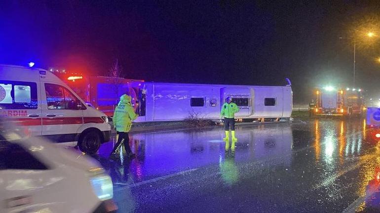 Samsun’da yolcu otobüsü devrildi: 6 yaralı