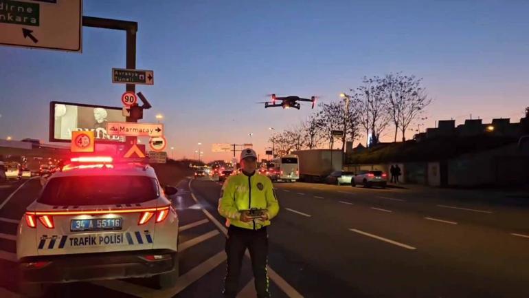 Zeytinburnu’nda dron destekli ‘kaynak’ denetimi: 37 sürücüye ceza