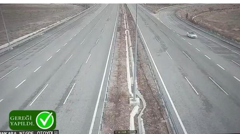 Otoyolda tehlikeli hareketler yapan sürücüye ceza; o anlar kamerada