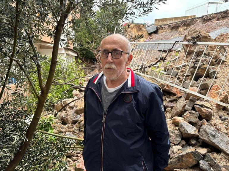 Bucada istinat duvarı çöktü; apartman sakinleri çözüm bekliyor