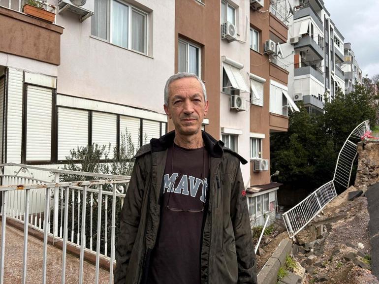 Bucada istinat duvarı çöktü; apartman sakinleri çözüm bekliyor