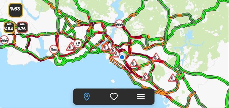 İstanbulda haftanın ilk iş gününde trafik yoğunluğu
