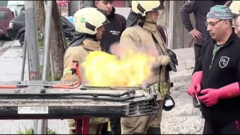 Sarıyerde elektrikli aracın bataryasının patladığı anlar kamerada