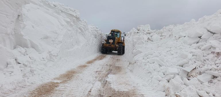 Van’da ekiplerin zorlu karla mücadele çalışması