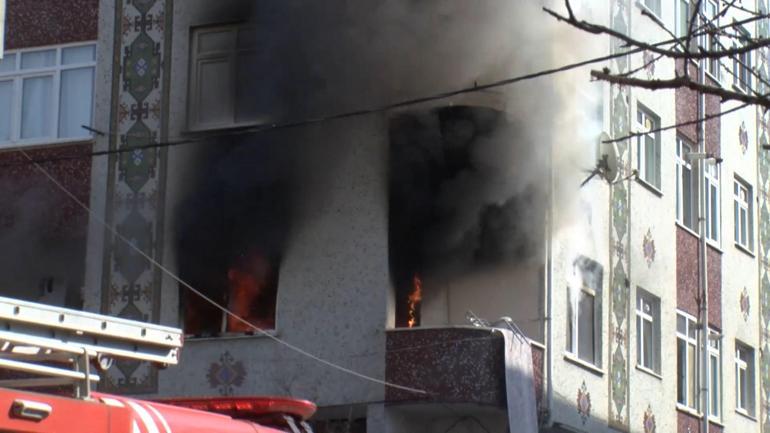 Ataşehirde madde bağımlısı kendi evini ateşe verdi