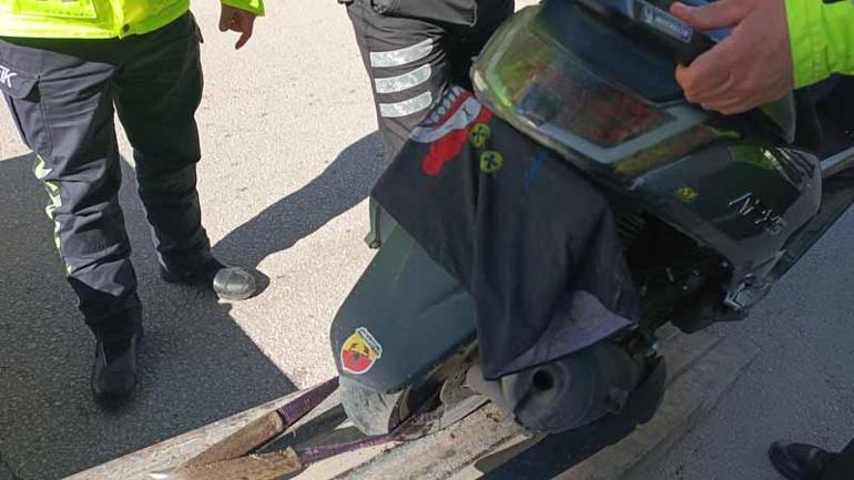 Plakasını kapattığı motosikletle polisten kaçarken kaza yaptı; 392 bin 500 lira ceza uygulandı