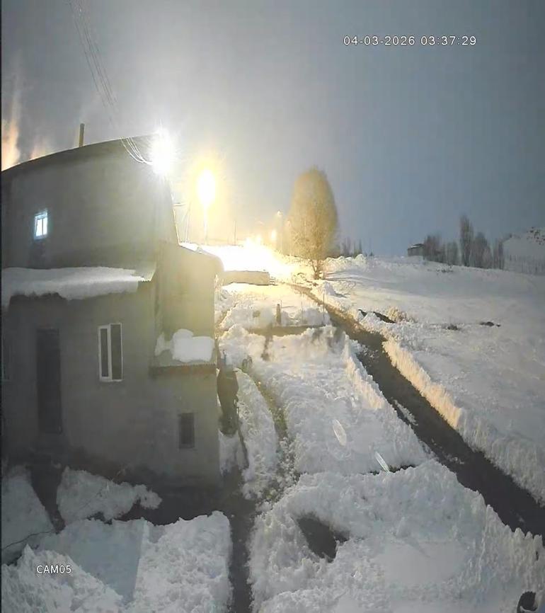 Köpeklerine saldıran kurtları kürekle kovaladı