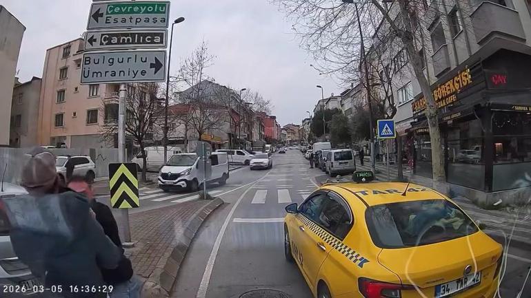 Üsküdar’da yol verme kavgası kamerada