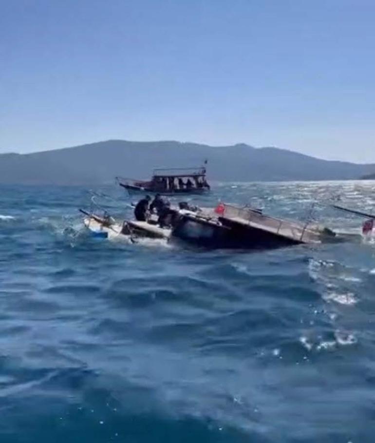 Bodrumda balıkçı teknesi yarı batık bulundu; 7 kişi kurtarıldı
