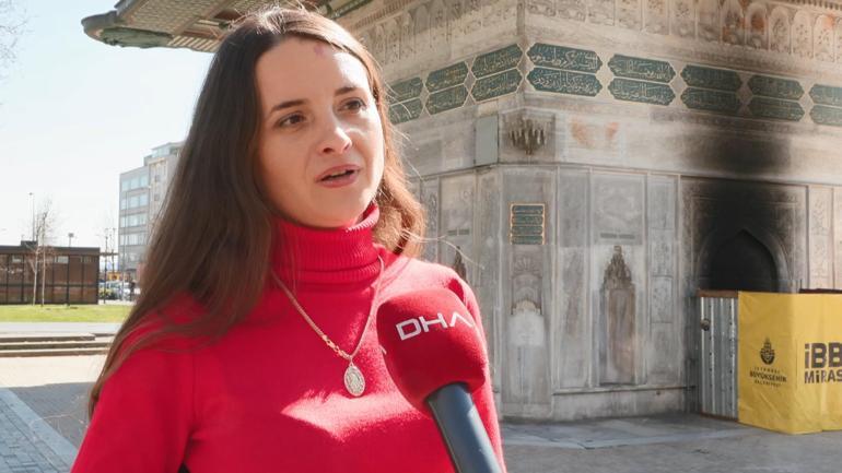 Tophane Çeşmesinin yandığı anlar kamerada; şüpheli tutuklandı