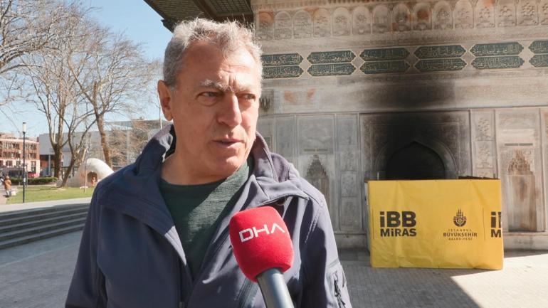 Tophane Çeşmesinin yandığı anlar kamerada; şüpheli tutuklandı