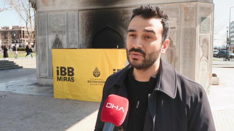 Tophane Çeşmesinin yandığı anlar kamerada; şüpheli tutuklandı