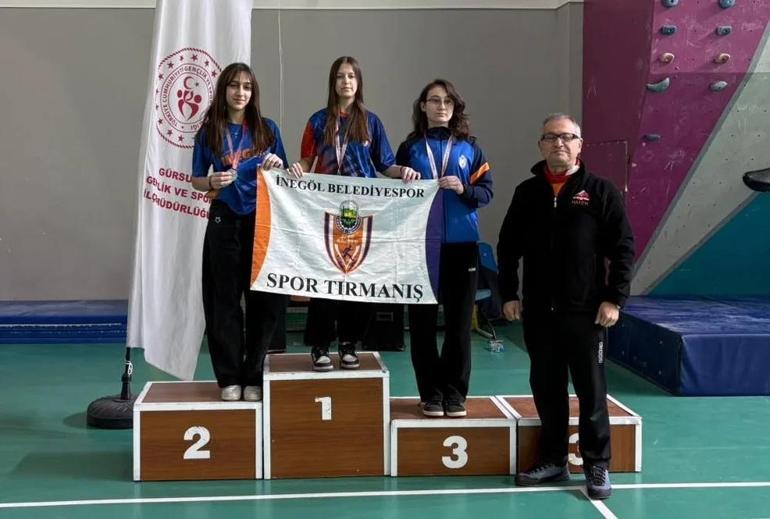 İnegöl Belediye Spor Kulübü sporcularından tırmanış müsabakalarında 14 madalya