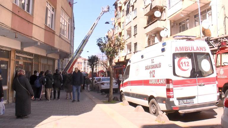 Esenlerde 4 katlı binanın çatı katında çıkan yangın söndürüldü