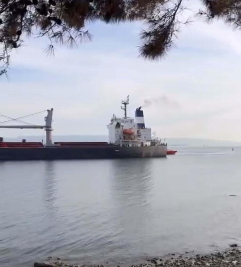 Çanakkale Boğazı’nda makine arızası yapan dökme yük gemisi karaya oturdu