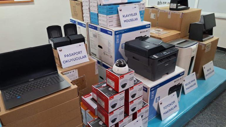 ‘Türkiye-Bulgaristan’ iş birliğiyle temin edilen elektronik malzemeler, Dereköyde teslim alındı