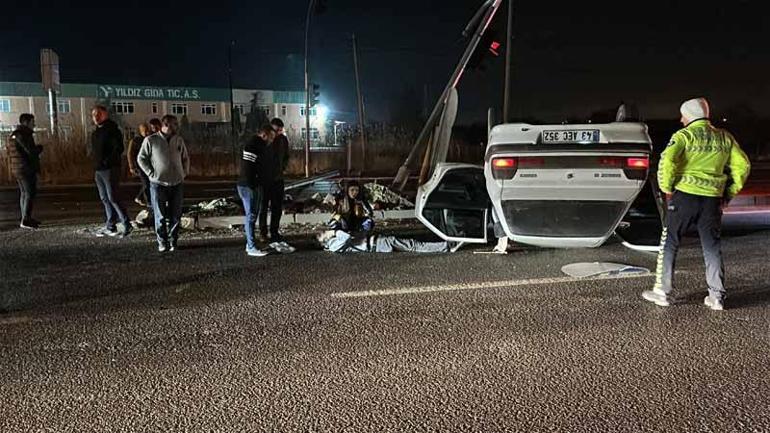 Kütahya’da takla atan otomobilin sürücüsü yaralandı