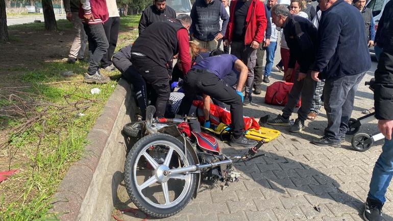 Aydında iki motosikletin karıştığı kaza kamerada; 1i ağır, 3 yaralı
