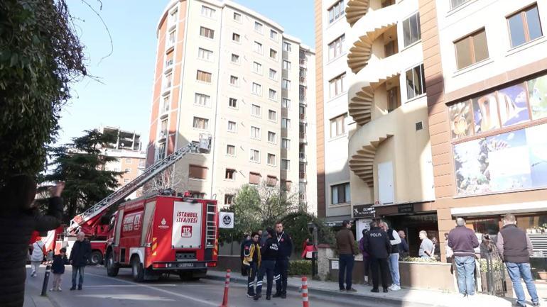 Kadıköy’de yangında dumandan etkilenen kadın hastaneye kaldırıldı
