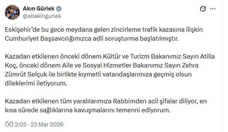 Eskişehirde meydana gelen zincirleme trafik kazasına ilişkin soruşturma