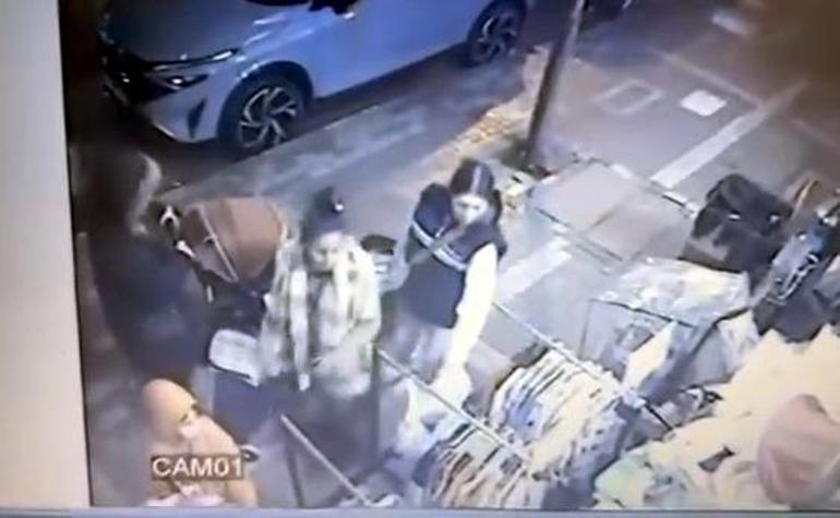 Avcılarda kıyafet hırsızlığı kamerada