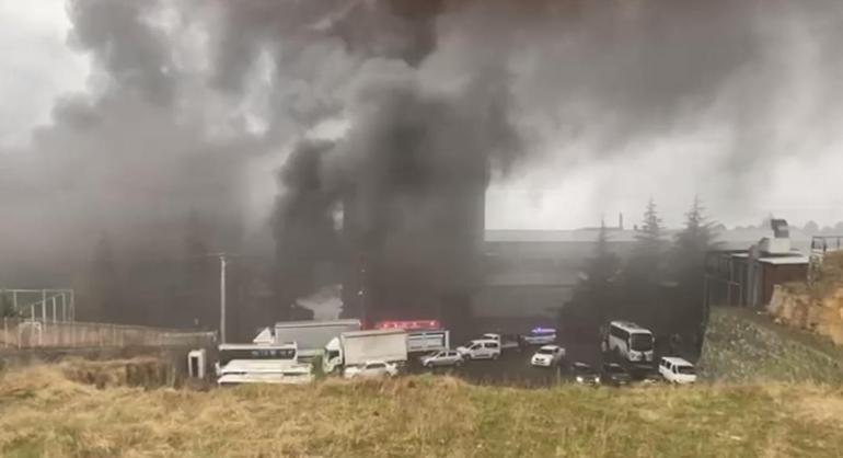 Trabzonda fındık fabrikasında yangın