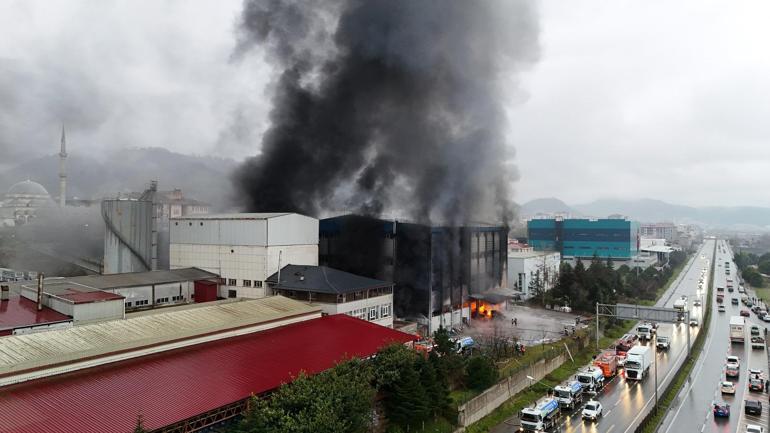 Trabzonda fındık fabrikasında yangın kontrol altına alındı