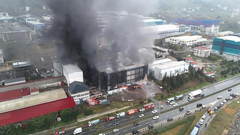 Trabzonda fındık fabrikasında yangın kontrol altına alındı