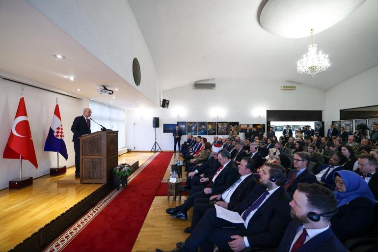 TBMM Başkanı Kurtulmuş, Zagreb Camii ve İslam Merkezi’nde ‘Ayasofya’ temalı sergi açılışında konuştu