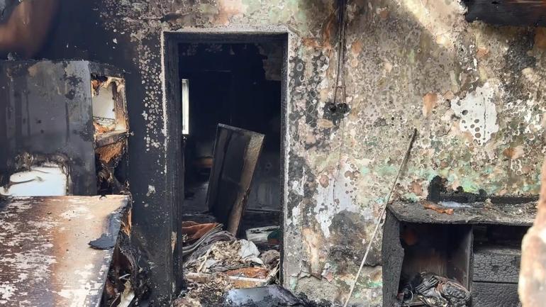 Kağıthane’de yangından son anda kurtulan kadın Evim gitti diyerek ağladı