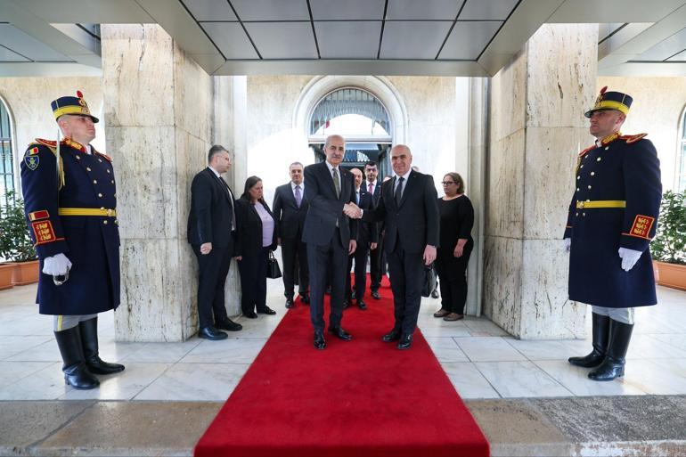 TBMM Başkanı Kurtulmuş, Bükreşte Romanya Başbakanı Bolojan ile görüştü