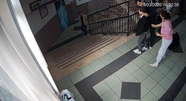 Nefes borusuna şeker kaçan öğrenciye okul müdürü kurtardı; olay kamerada