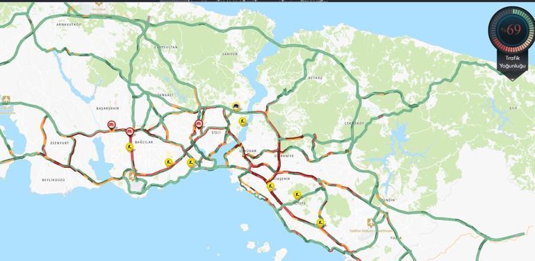 İstanbulda haftanın ilk iş gününde trafik yoğunluğu