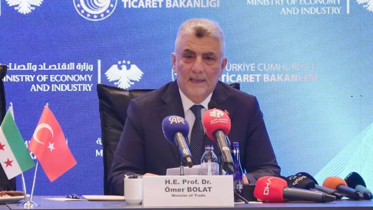 Bakan Bolat: Suriyeli mevkidaşlarımızla ikili ticaretimizi 10 milyar dolar hedefine ulaştıracak çözümleri ele aldık