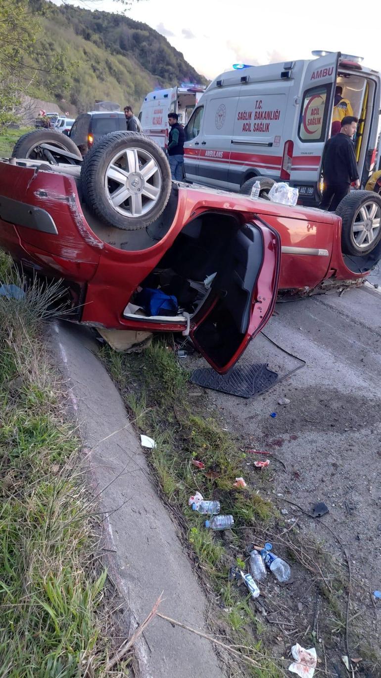 Ormancıları taşıyan otomobil takla attı: 3 yaralı