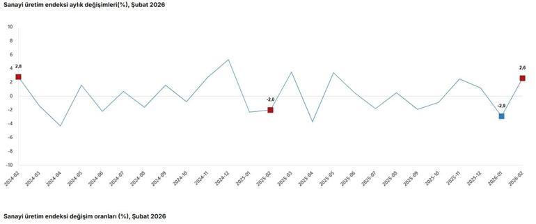 TÜİK: Sanayi üretimi şubatta arttı