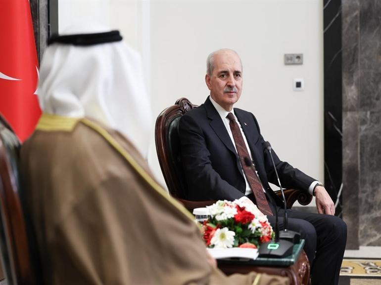 TBMM Başkanı Kurtulmuş, BAE Federal Ulusal Konseyi Başkanı Ghobash ile görüştü