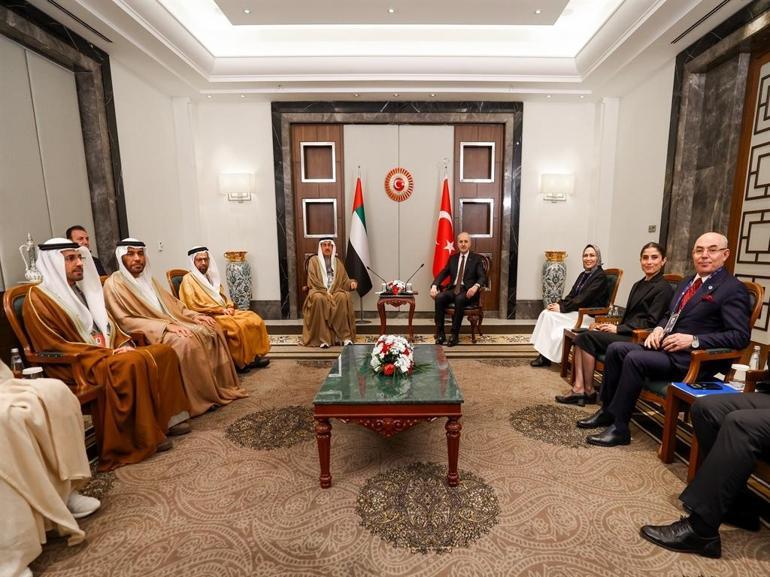 TBMM Başkanı Kurtulmuş, BAE Federal Ulusal Konseyi Başkanı Ghobash ile görüştü