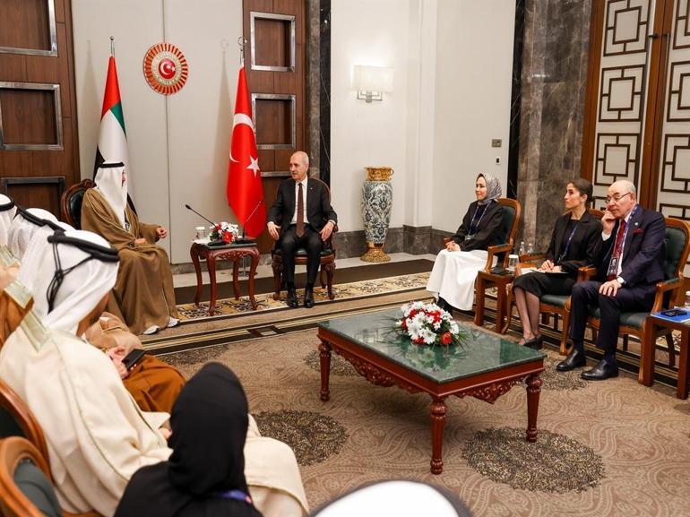 TBMM Başkanı Kurtulmuş, BAE Federal Ulusal Konseyi Başkanı Ghobash ile görüştü