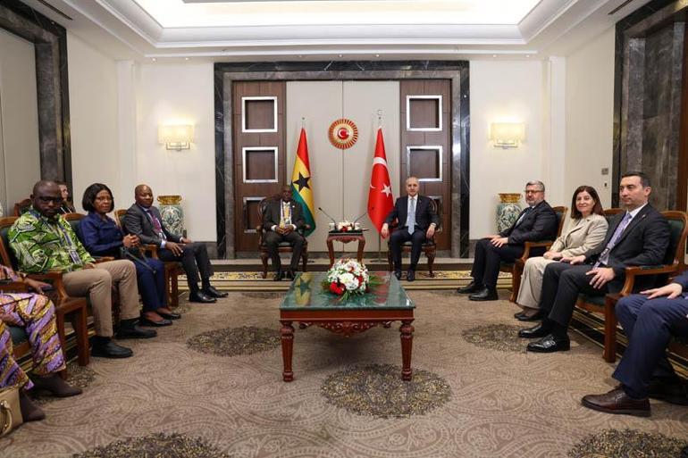 TBMM Başkanı Kurtulmuş, Gana Meclis Başkanı Bagbin ile bir araya geldi