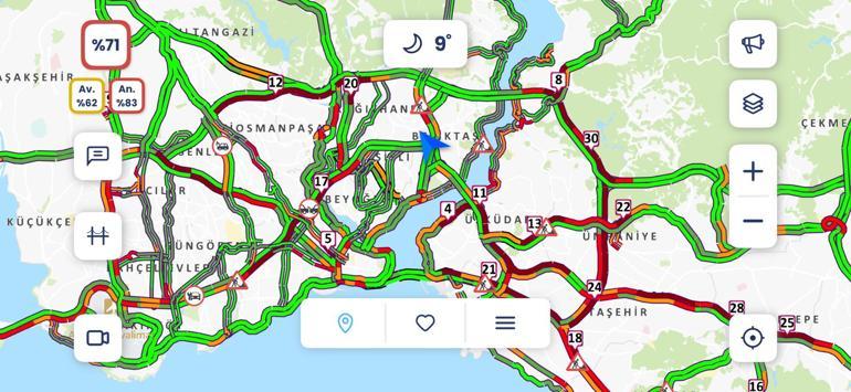 İstanbulda haftanın ilk iş gününde trafik yoğunluğu